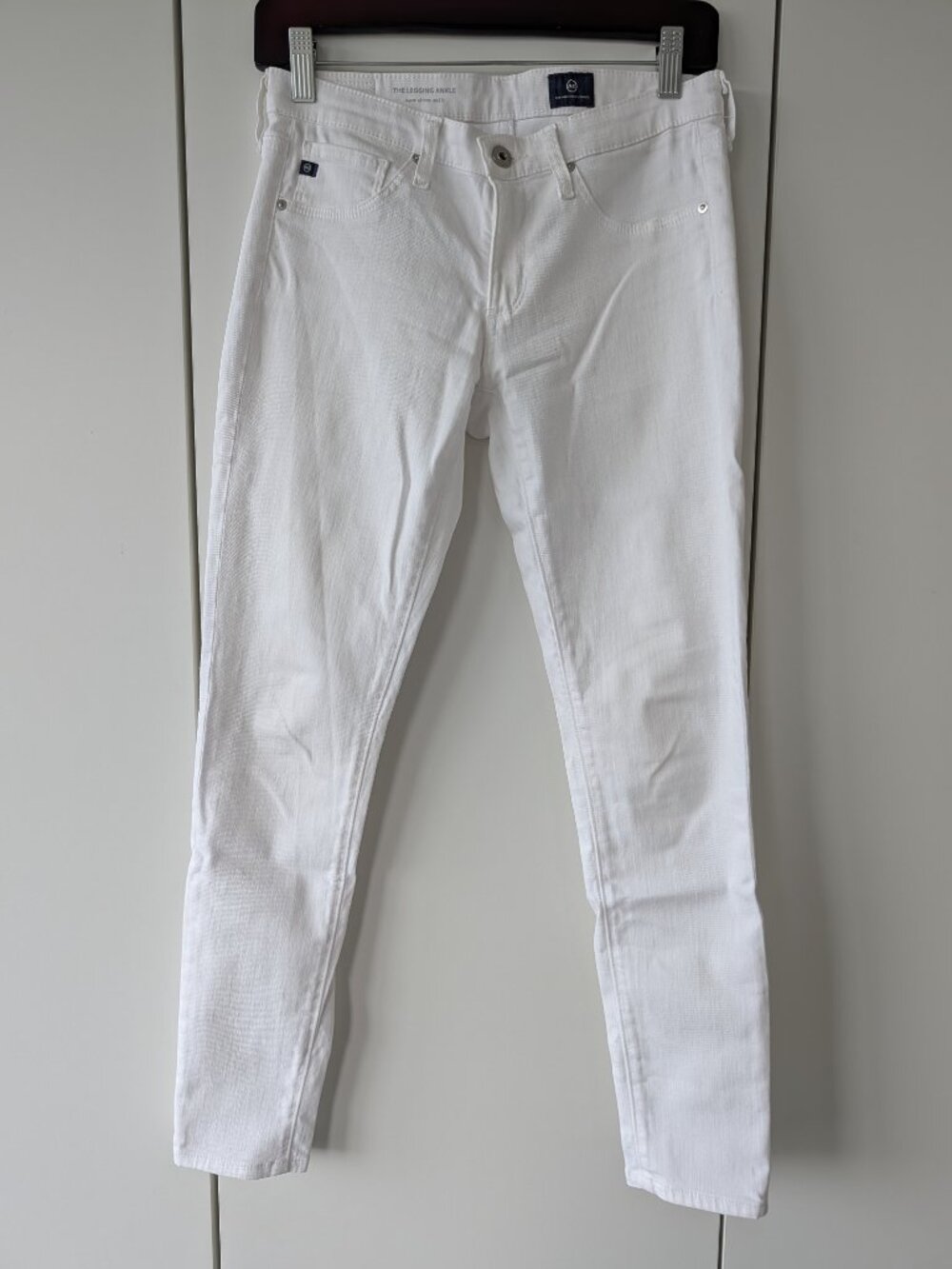 AG Adriano Goldschmied The Legging Ankle Super Skinny White Jeans Size 26R